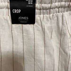 Jones New York Cream Striped Bottoms